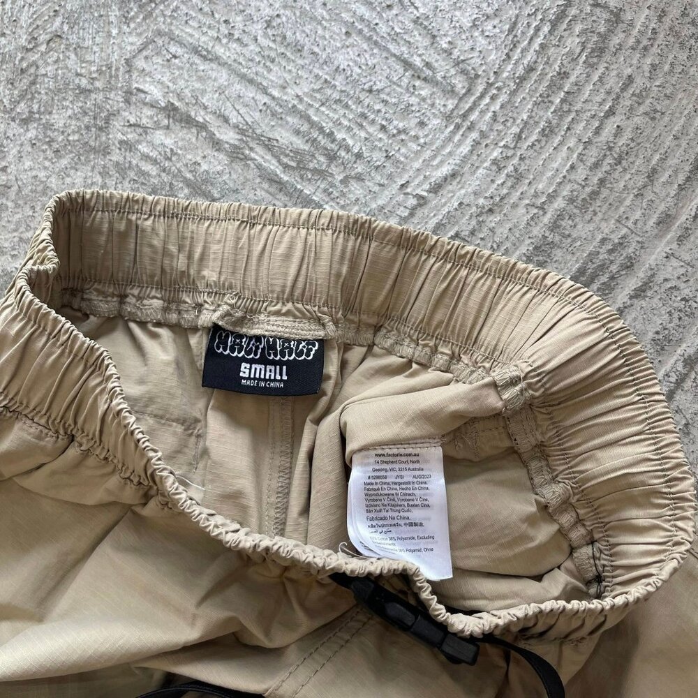 Neutral Beige Elastic Waist Shorts - Picture 4 of 4